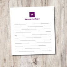 Plum Purpur Modern Linjerad Chic Trendig Monogram