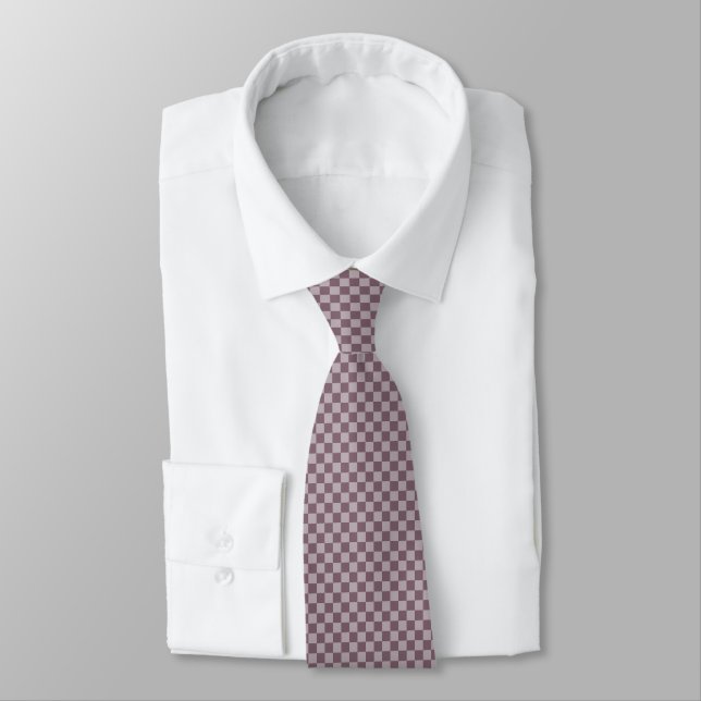 Plum Ro Checkered Mönster - Neck Tie Slips (Bunden)