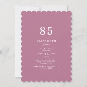 Plum Rosa Peonies 85:E Födelsedagsfest inbjudan