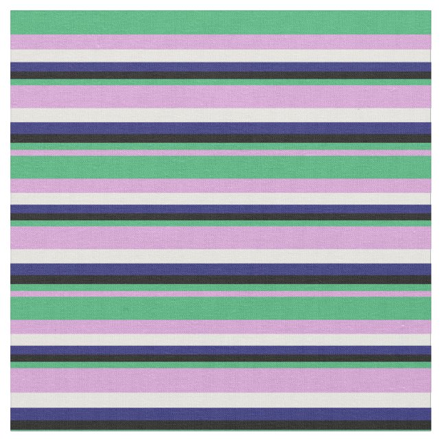 Plum, Sea Grönt, Black, Midnight Blue och White Tyg (Närbild)