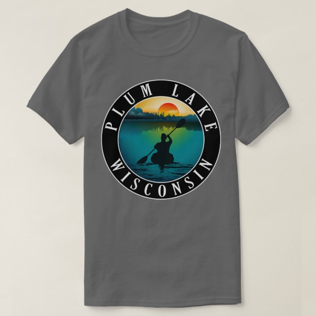 Plum Sjö Wisconsin Kayaking T Shirt (Design framsida)
