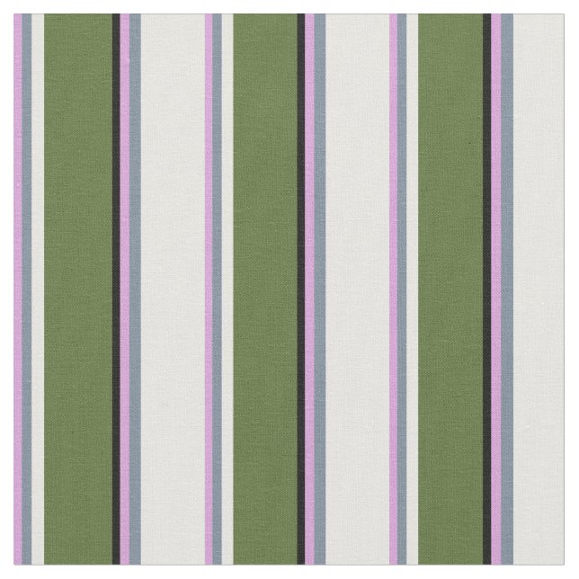 Plum, skiffer-Grått, vit, Mörk Oliv grönt och svar Tyg (Närbild)