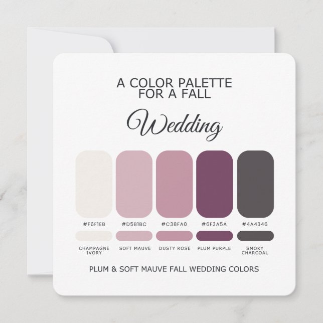 Plum Soft Mauve Fall Wedding Palette 2026 Card Inbjudningar (Framsida)
