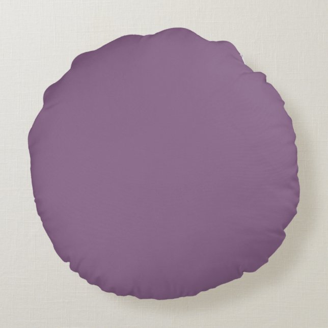 Plum Solid Färg Rund Kudde (Baksidan)