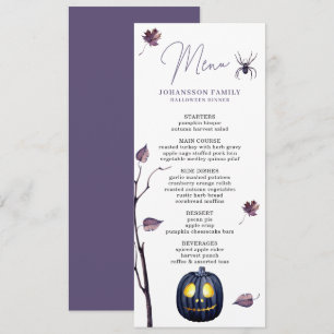 PLUM SPOOKY PUMPKIN SPIDER AUTUMN LÖV HALLOWEEN MENY