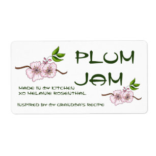 Plum Sylt Burk-etikett (anpassa) Fraktsedel