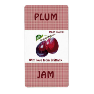 Plum Sylt Burk-etikett (anpassa) Fraktsedel