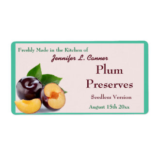 Plum Sylt eller Preserve Fruit Candelas Burk Fraktsedel