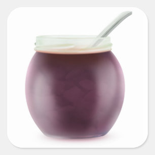 Plum sylt fyrkantigt klistermärke