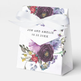 Plum Ultra Violet Botanical Rustic Peony Bröllop Presentaskar