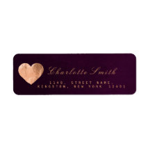 Plum Velvet Heart Rosa Guld Returetiketter