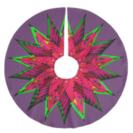 Plum Wonderful Poinsettia WOW Julgransmatta Fleece