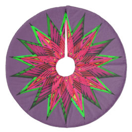 Plum Wonderful Poinsettia WOW Julgransmatta Fleece