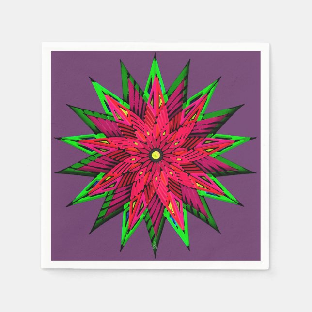 Plum Wonderful Poinsettia WOW Pappersservett (Framsidan)