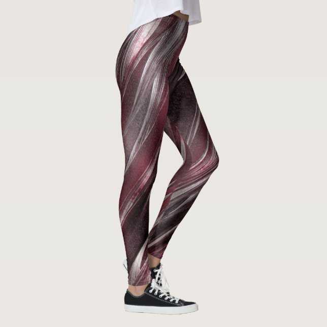 Plumb till Grått och Silver Färg Leggings (Höger)