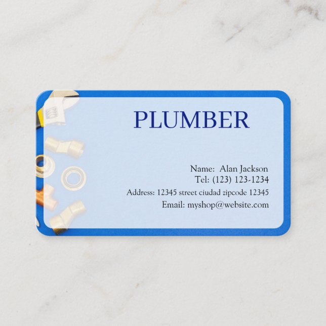 PLUMBER-Affärskortet redigerbart Visitkort (Framsida)