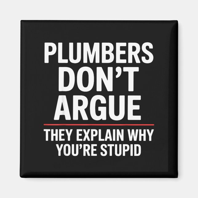 Plumber Art For Men Women Plumbing Pefitter Plumbe Magnet (Framsidan)