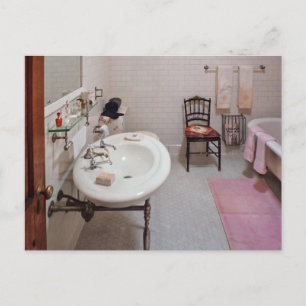 Plumber - badrummet vykort