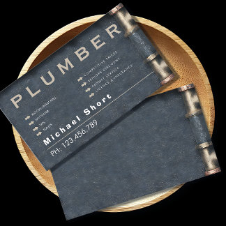 Plumber Business Card with Pipe DetaiI Visitkort