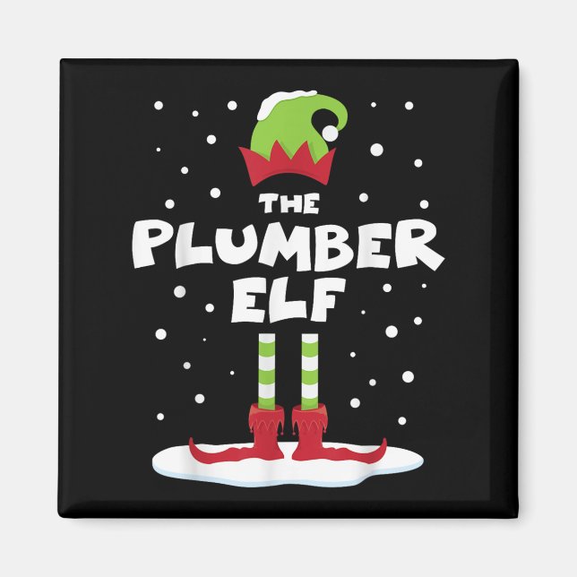 Plumber Elf Family Matching Group Helgdag Julafton Magnet (Framsidan)