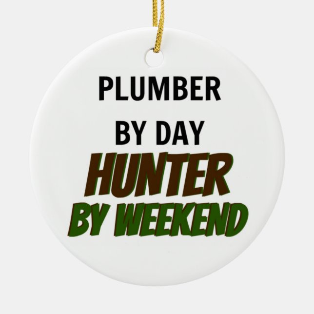 Plumber per dag Hunter per Helg Julgransprydnad Keramik (Framsidan)