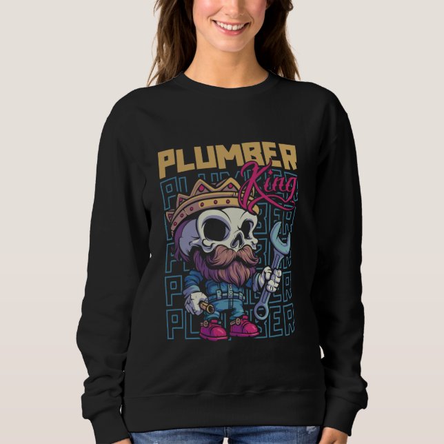 Plumber Skeleton - Pipefitter Plumber Kin T Shirt (Framsida)