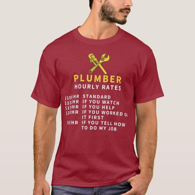 Plumber-timtaxor Extra Charges Funny Gift T Shirt (Framsida)
