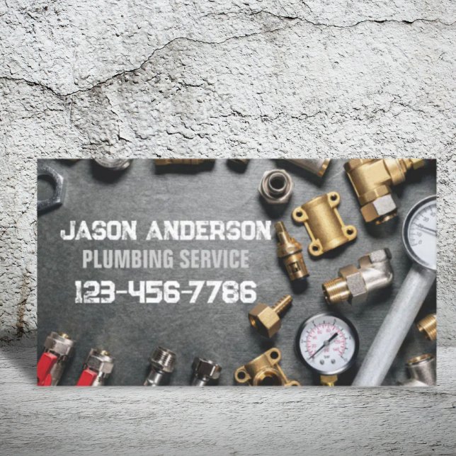 Plumber Verktyg Faucet Handyman Ruming Service Visitkort (Plumber Tools Faucet Handyman Pluming Service Business Card)