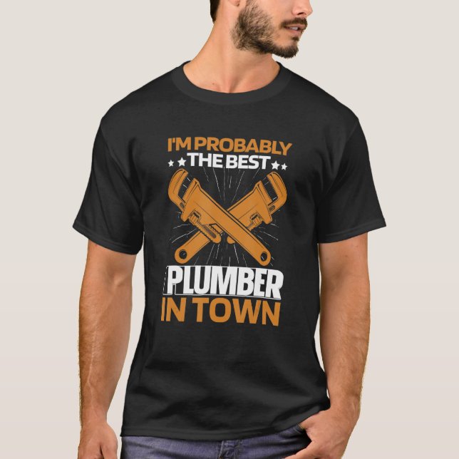 Plumber Wrench   Plumbing Pipefitter Plumber T Shirt (Framsida)