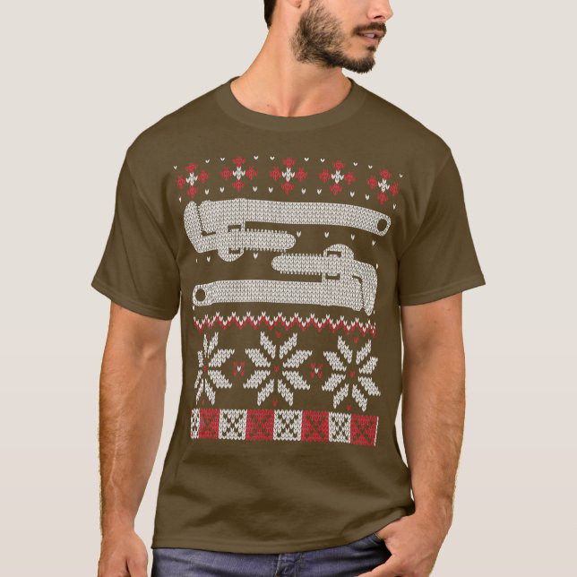 Plumber Wrench Ugly jul Sweater Rör Gift T Shirt (Framsida)