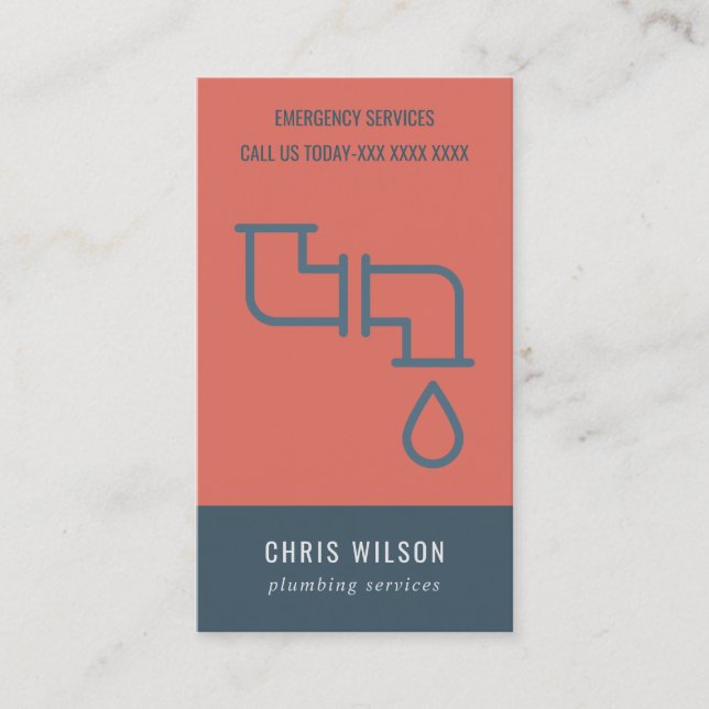 PLUMBERING AV RÖR AV TOMOTORIA NAVY PLUMBER-TJÄNST VISITKORT (Framsida)