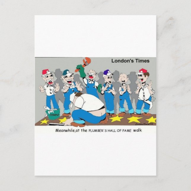 Plumbers Hall of Fame Funny Gifts & Collectibles Vykort (Framsida)