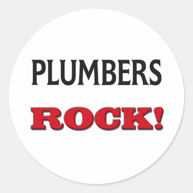 Plumbers Sten Runt Klistermärke (Framsida)