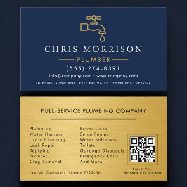 Plumbing and Heating Plumber QR Code Visitkort