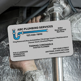 Plumbing Service Visitkort