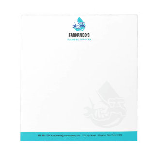 Plumbing Service Water Drop Logo Plumber Business Anteckningsblock