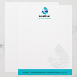 Plumbing Service Water Drop Logo Plumber Business Brevhuvud