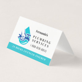 Plumbing Service Water Drop Logo Plumber Business Kort