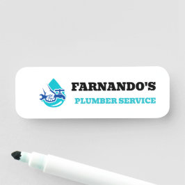 Plumbing Service Water Drop Logo Plumber Business Namnbricka