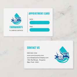 Plumbing Service Water Drop Logo Plumber Business Tidsbeställning Kort