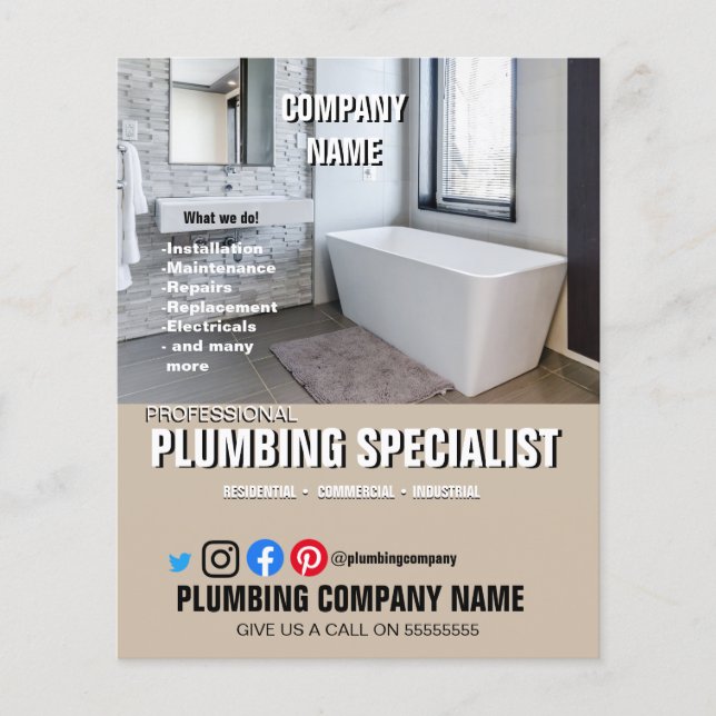 PLUMBING SPECIALIST Pumber-köksmontör Flygblad (Framsidan)