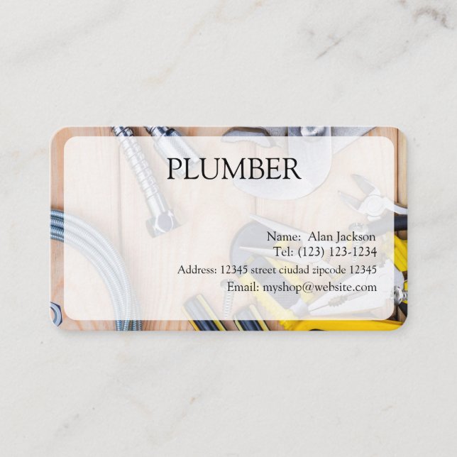 PLUMBLER Redigerbar visitkort (Framsida)