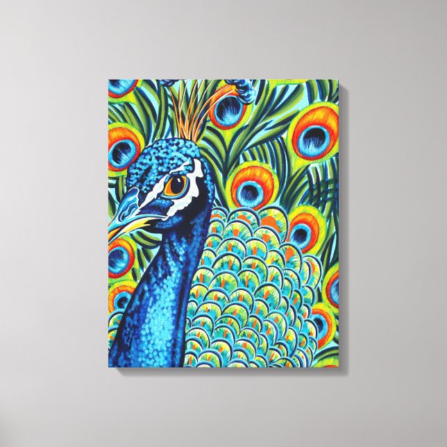 Plumed Peacock I Canvastryck (Framsida)
