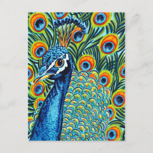 Plumed Peacock I Vykort
