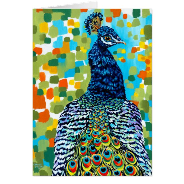 Plumed Peacock II Hälsningskort (Framsidan)