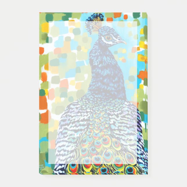 Plumed Peacock II Post-it Block (Framsida)