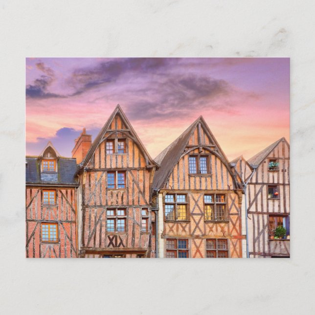 Plumereau-kvadrat i Tours, Frankrike Vykort (Framsida)