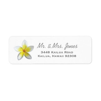 Plumeria-Adressetiketter Returadress Etikett