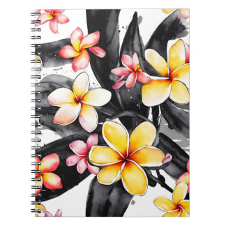 Plumeria - Akvarellblommor Anteckningsbok