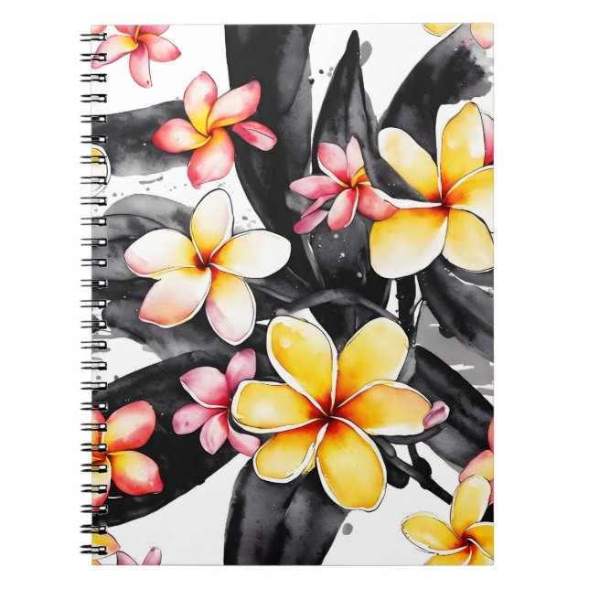 Plumeria - Akvarellblommor Anteckningsbok (Framsidan)